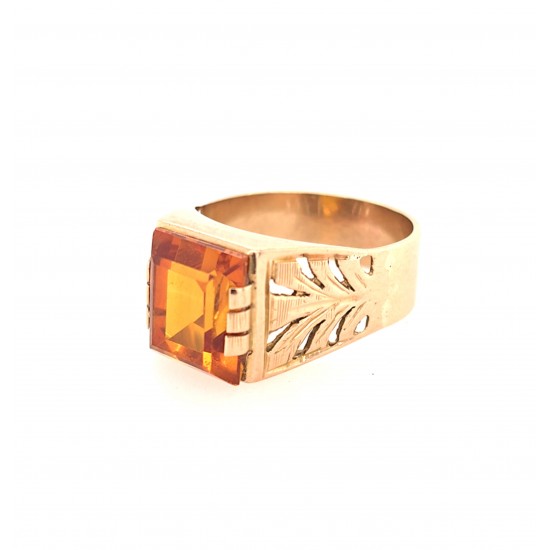 Pre Owned 9ct Yellow Sapphire Signet Ring ZX940